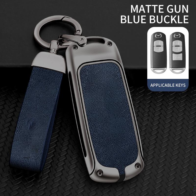 Leather Metal Car Key Case Cover For Mazda 2 3 6 Atenza Axela Demio CX-5 CX5 CX-3 CX7 CX-9 2015 2016 2017 2018 2019 Accessories