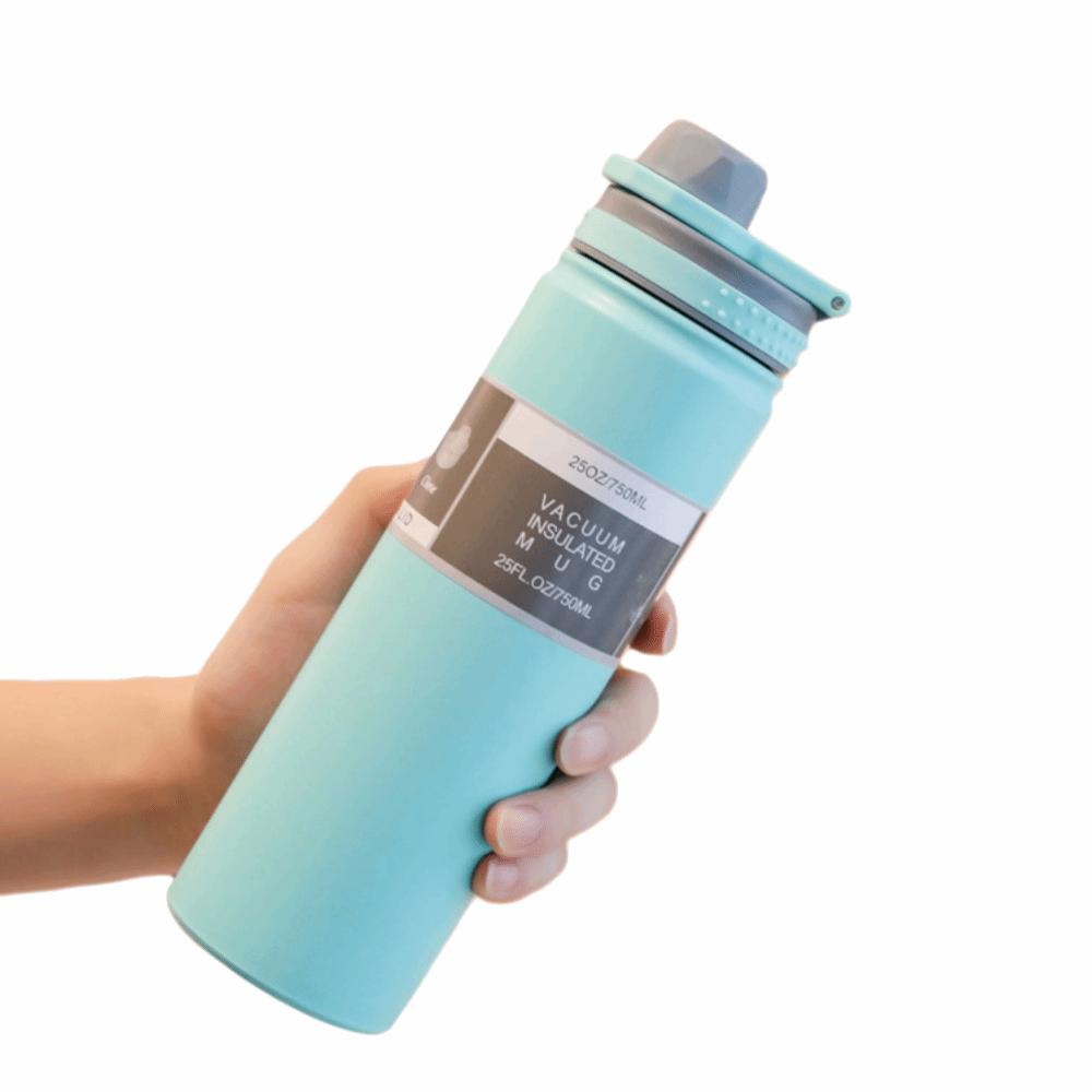 750ML Thermosflasche Weithals Auslaufsicher Sport Thermosbecher Große Kapazität Handgehalten Isolierte Wasserflasche