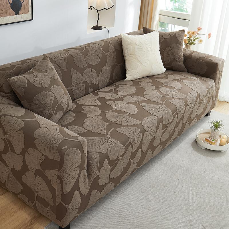 

1pc Jacquard Sofa Cover Elastic Non-Slip Polyester Sofa Slipcover Ginkgo Leaf Shape Love-seat Armchair Sofa Furniture Protector 1piece Single seat