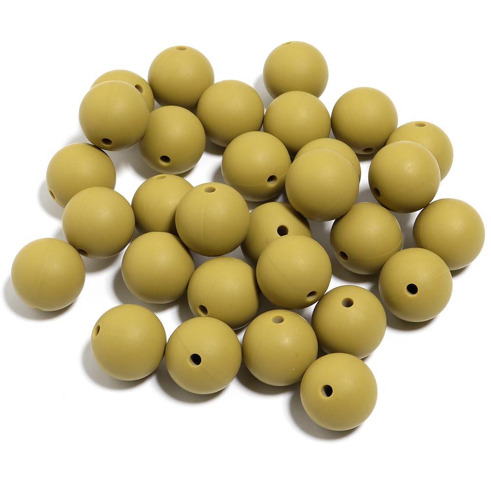 20pcs/Lot 12 15mm Candy Color Round Acrylic Imitation Silicone Beads Round Spacer Loose Bead for DIY Jewelry Making Accessories