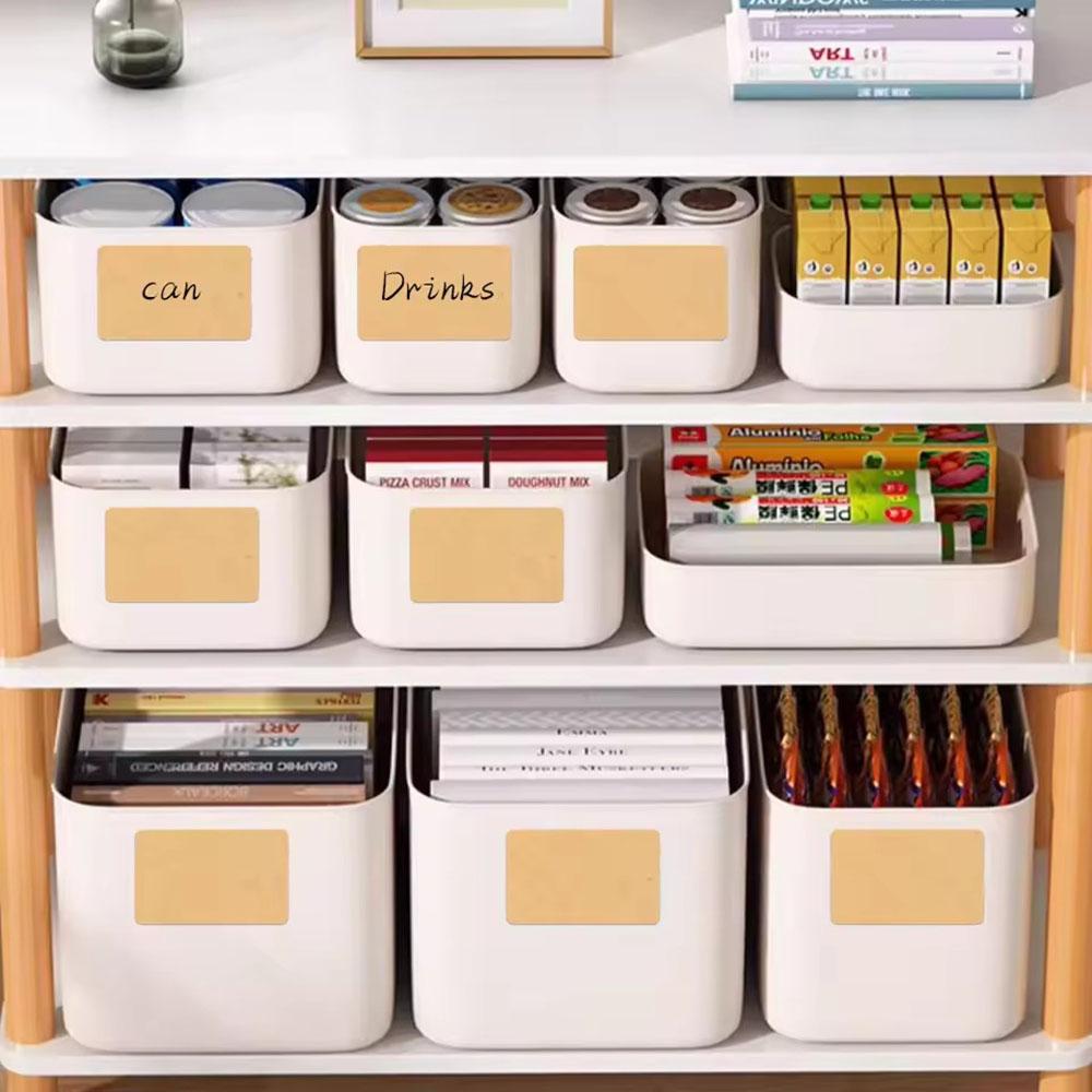 4rolls Kraft Stickers Self-Adhesive Labels Paper Items Office Home Christmas Target Bottle Handwritten Classification Stickers