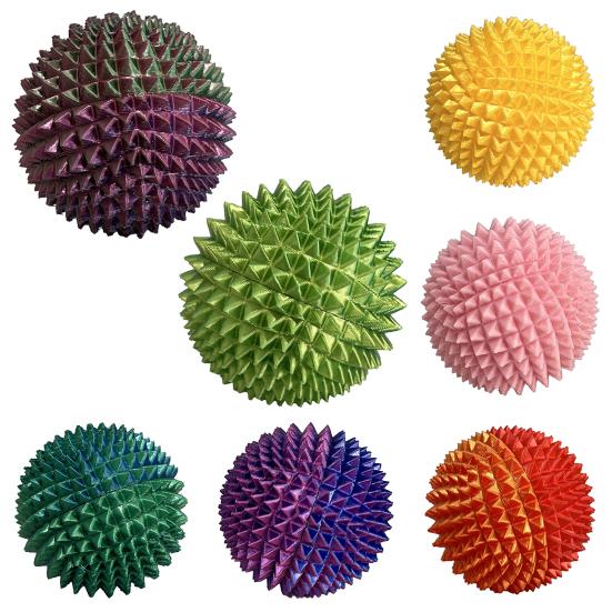 3D Printed Spiky Massage Ball Stress Relief Spiked Massager Roller Plantar Fasciitis Physical Therapy Hand Relief Tools