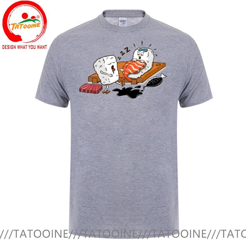 Funny Design Sleepwalking Sushi Sred Doublet Unisex Fashion Trendy Casual Clothing Stylish Tops Tee Shirt Leisure Tshirt Unisexs