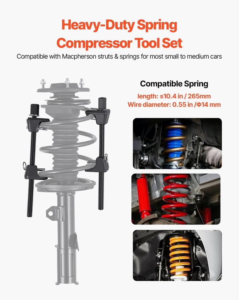 Strut Spring Compressor 2 Pcs Coil Spring Compressor Tool 10.4-Inch Range