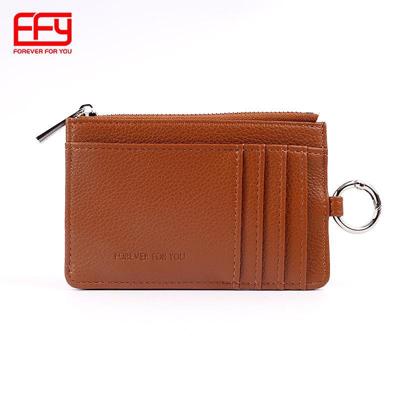 

Женский тонкий кошелек из искусственной кожи - узор личи, несколько отделений для карт, изысканный дизайн, популярен в Японии и Корее null темно-коричневого