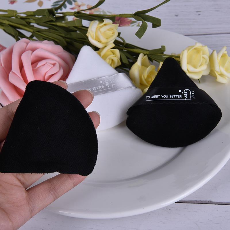 2Pcs Portable Soft Triangle Velvet Cosmetic Puffs Mini Makeup Sponge Makeup Tool