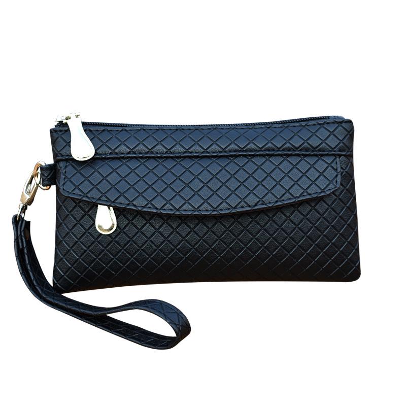 Women’s Embossed Plaid Clutch: Stylish Korean-Inspired Small Bag for Grocery Shopping