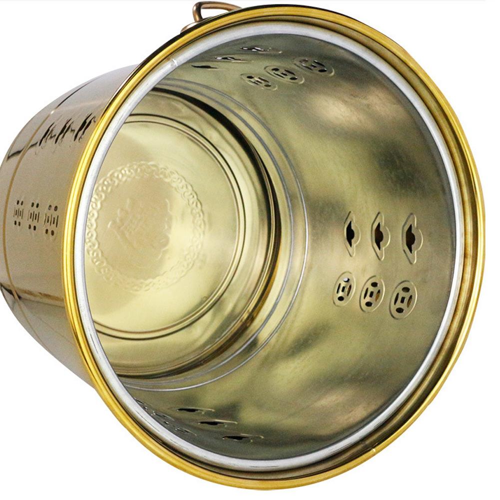 For Debris Wood Trash Leaves Burn Barrel Stainless Steel Paper Burn Bucket Carry Handle Attached  Traditional Auspicious Barrel