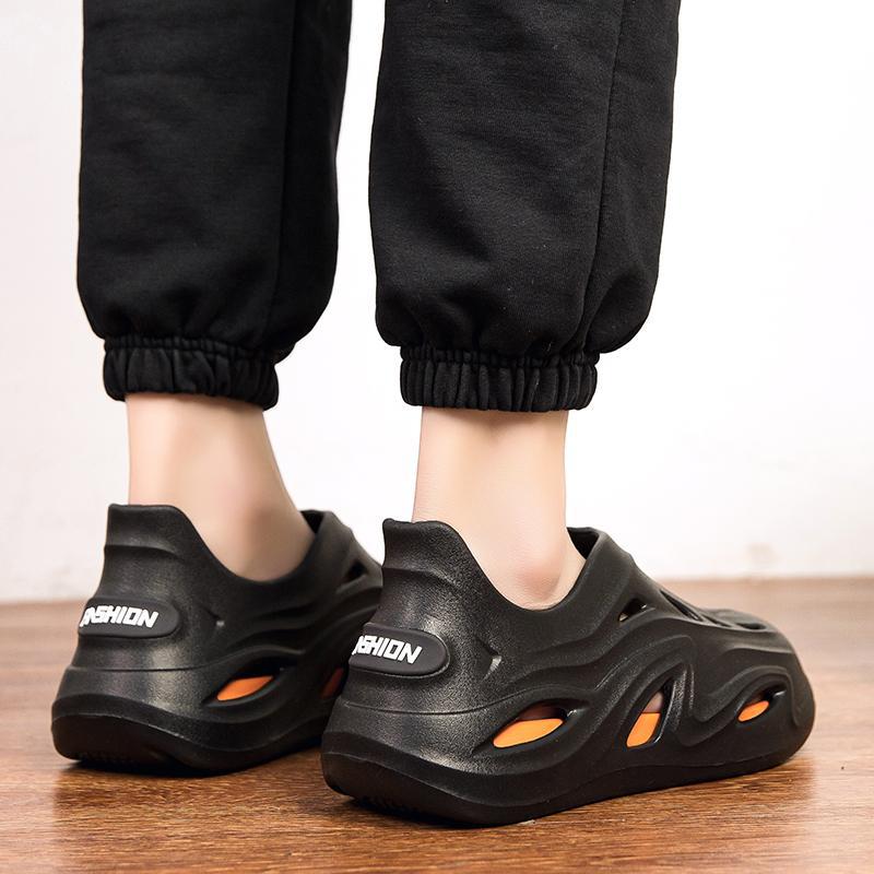 Hole shoes men's summer outdoor wear non-slip beach shoes eva step on shit feeling thick-soled men's slippers