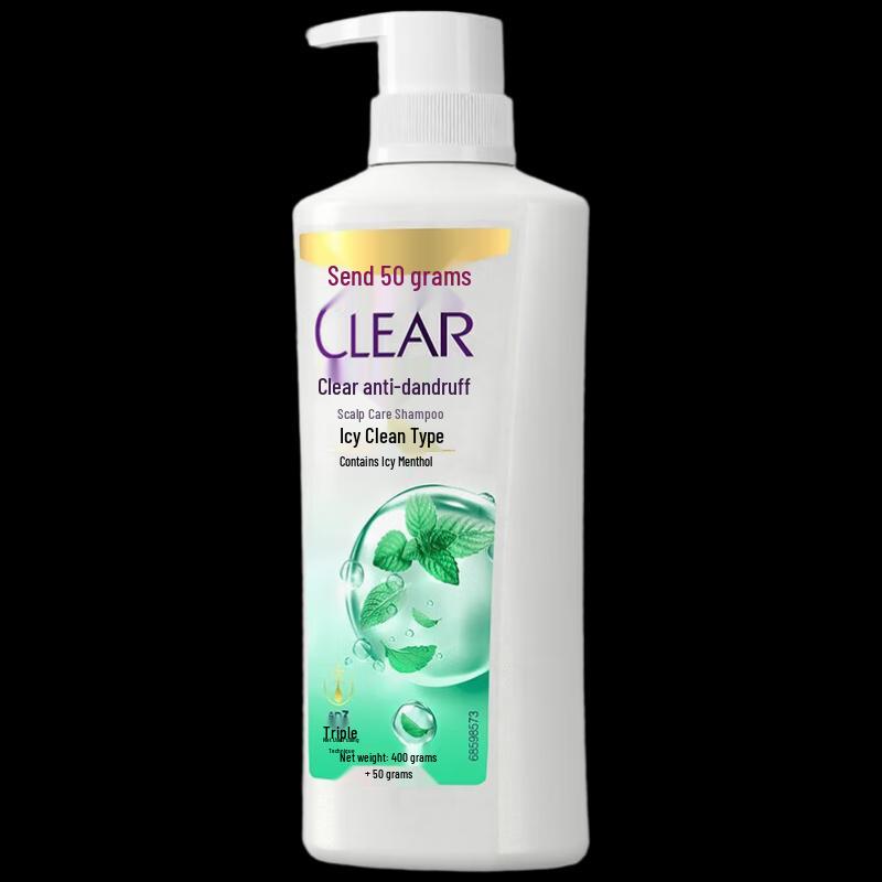 CLEAR Anti-Dandruff Cool & Refreshing Scalp Care Shampoo (4 x 450g)