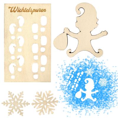 Wooden Gnome Stencil Footprints Template Gnome Elf Footprint Template Christmas Dwarf Elf Pendant Christmas Window Floor Decor