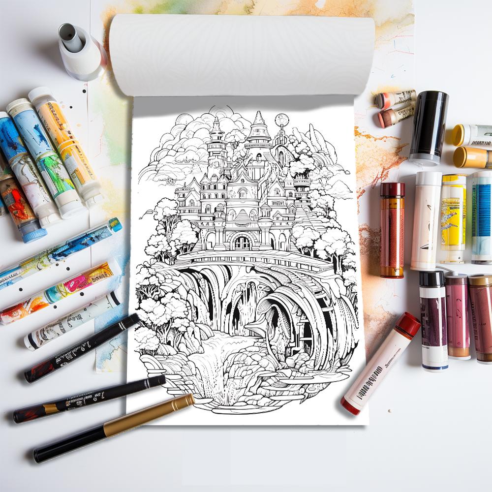 1pc, A4 Teenagers Coloring Book, Adult Coloring Book, 25 Different Patterns, 100gsm Thick Paper, Stress Relief, Birthday Gift