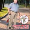 Foldable Walking Cane with Seat Anti-Slip Crutches Stool Mobility Aid Elderly Men Women Travel Hiking Outdoor Fishing