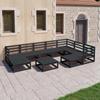 Day and Night - Day and Night Garden Furniture Set 10 Pieces and Black Pine Wood Cushions