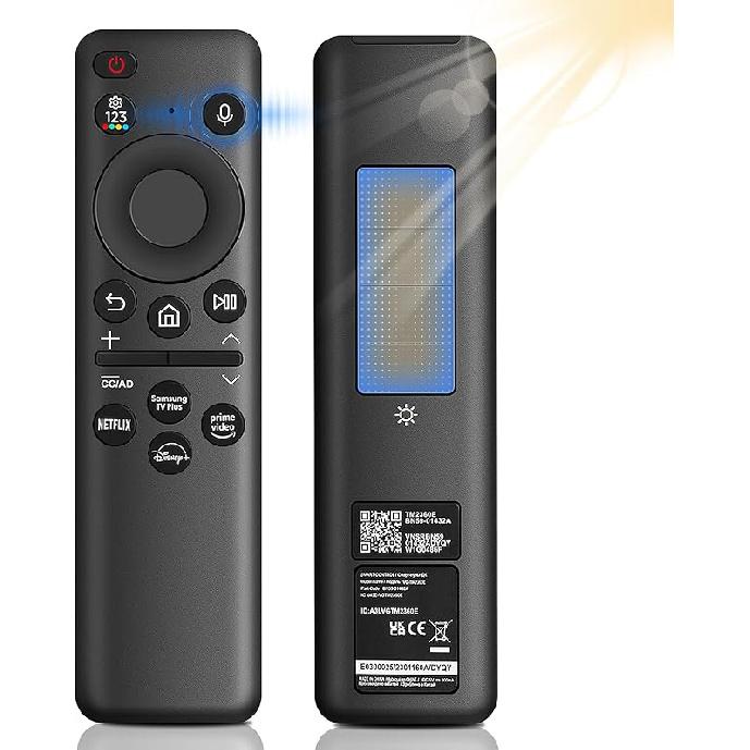 BN59-01432A Solar Voice Remote Replacement for Samsung TV Remote with Bluetooth Rechargeable Solar Cell, Compatible with Samsung TV 2023 2024 Neo