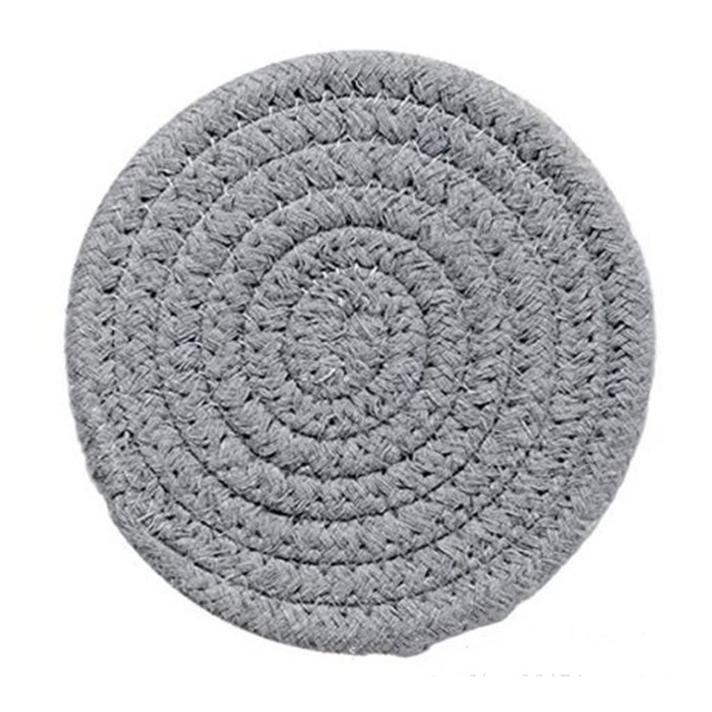 Kitchen Cotton Braided Coaster Hand-making Cup Cushion Boho Style Round Shape Non-slip Cup Pads Bedroom Home Decorations