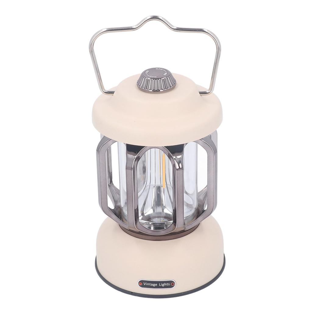 Retro Camping Lantern Vintage Camping Lamp Type C Rechargeable 3 Modes Dimmable with Hook Waterproof LED Tent Lamp for