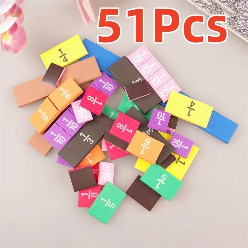 

Magnetic Fraction Puzzles EVA Round Shaped /Strip shape Fractions Instrument Montessori Math Educational Toys Math Learning Tool