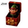 Quirky Party Conversation Starter Christmas Magic Pop-Up Gift Box, Cute Reindeer Santa Claus Gingerbread Prank Unexpected Interactive Box Reusable