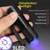 1/2/5Pcs Professional Purple Light Anti-Skid 395Nm Backlight Portable Ultraviolet Torch Gadgets 9Led Mini Flashlight With Rope
