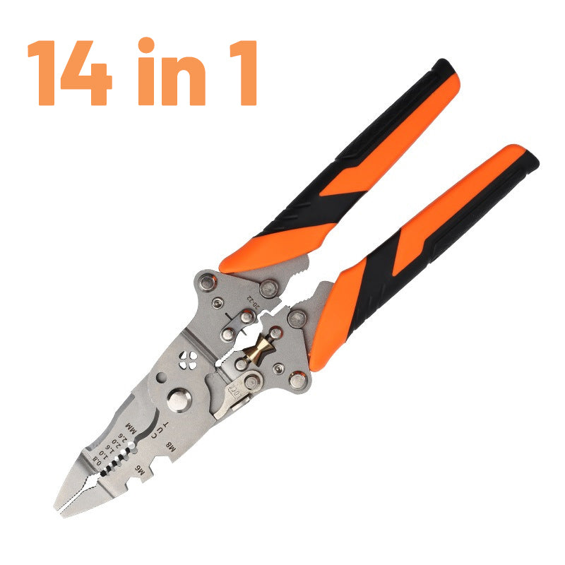 Multi-Function Folding 14-in-1 Wire Stripper Wire Cutter,  Labor-Saving Electrician Pliers, Crimping Pliers,Hand Compact Tools