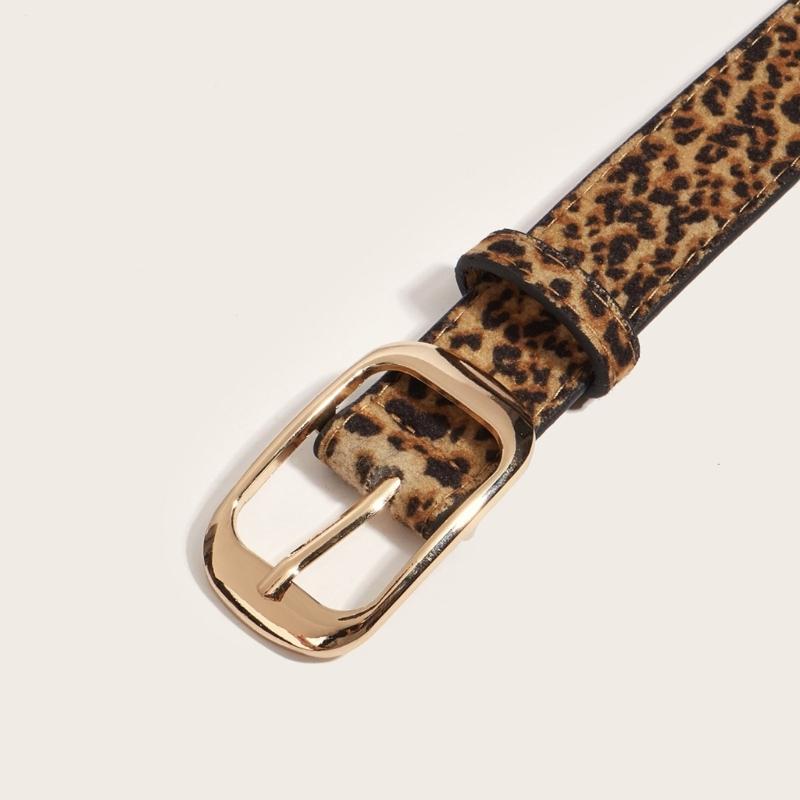 Unique Waist Belt Leopard Print Chain for Cowboy Cowgirl Stylish Buckle Retro Waistband Waist Chain Belt