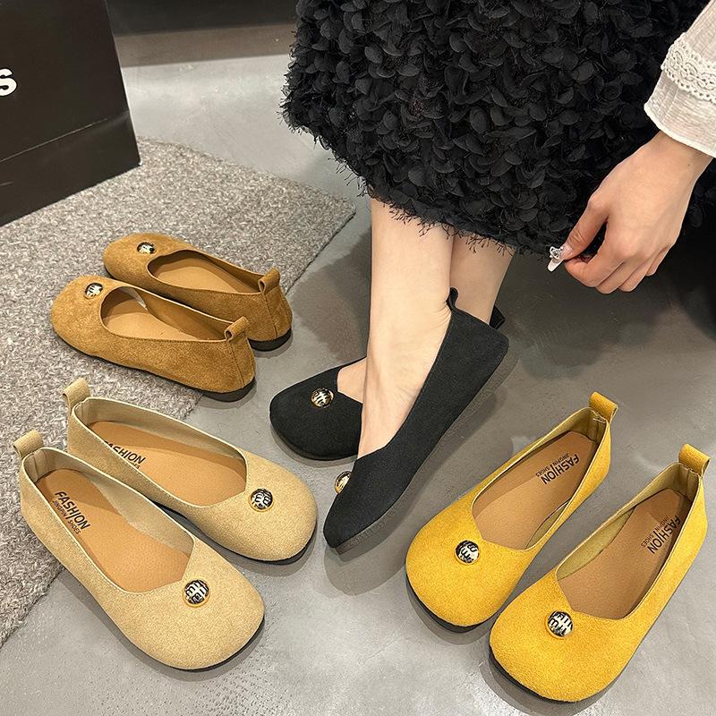 Korean version of shallow mouth with Mary Jane shoes flat ballet shoes 2025 early spring new French single shoes women's shoes