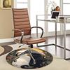 1pc Anime Design Round Carpet Office Chair Mat with Cats and Flowers, Non Slip Rug for Home Decor