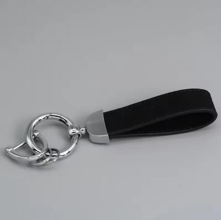 Vintage Laser Engrave Microfiber Suede Leather Keychain Blank Custom LOGO Bag Keyring Personalized Car Key Chains Men's Women‘’s