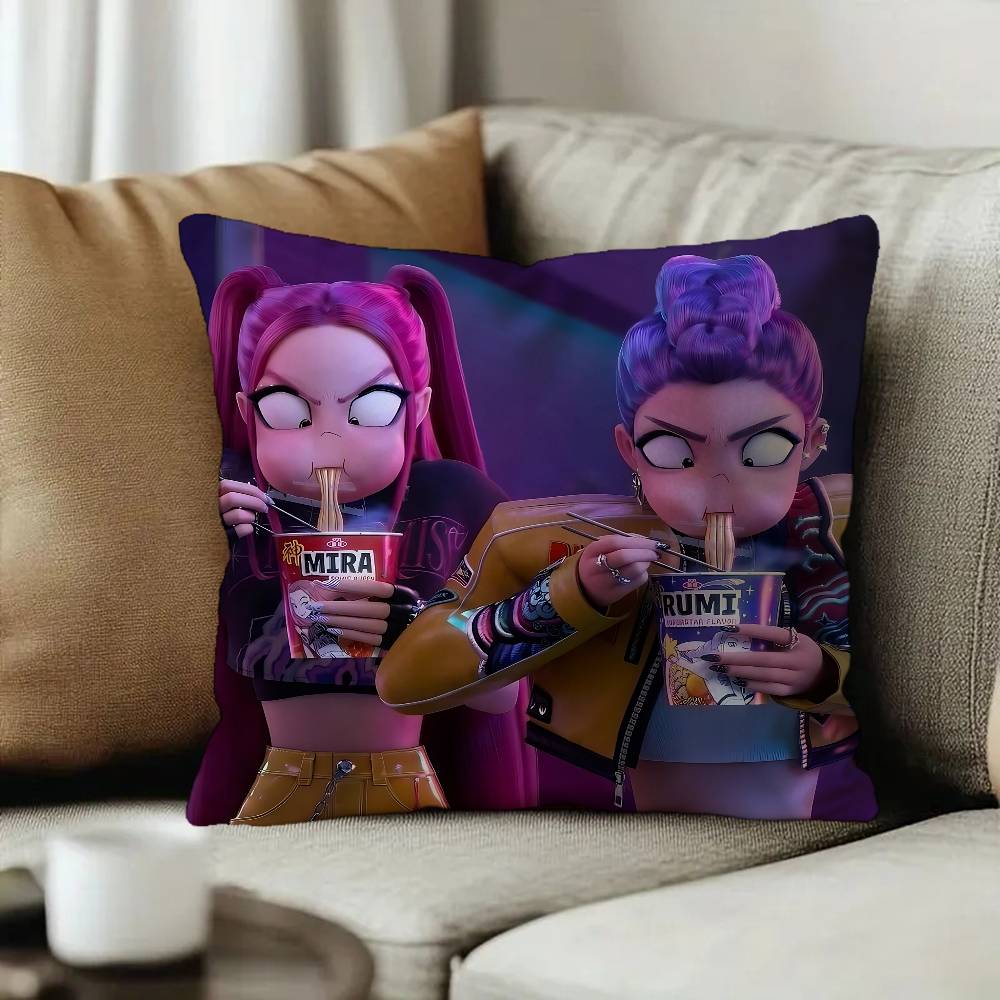 Kpop D-Demon H-Hunter Cushion Cover Car Throw Pillow Case For Sofa Car Christmas Gift 40x40cm 45x45cm