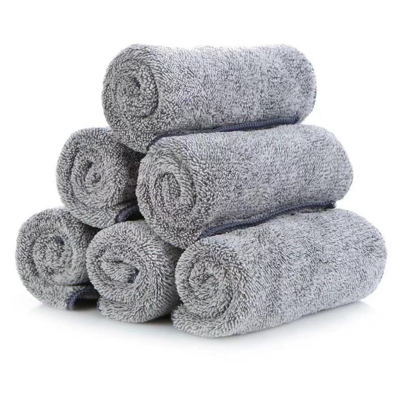 Thick Bamboo Charcoal Fiber Dish Cloth - Degreasing, Lint-Free, Absorbent, Non-Stick Oil, Thickened for Kitchen Cleaning