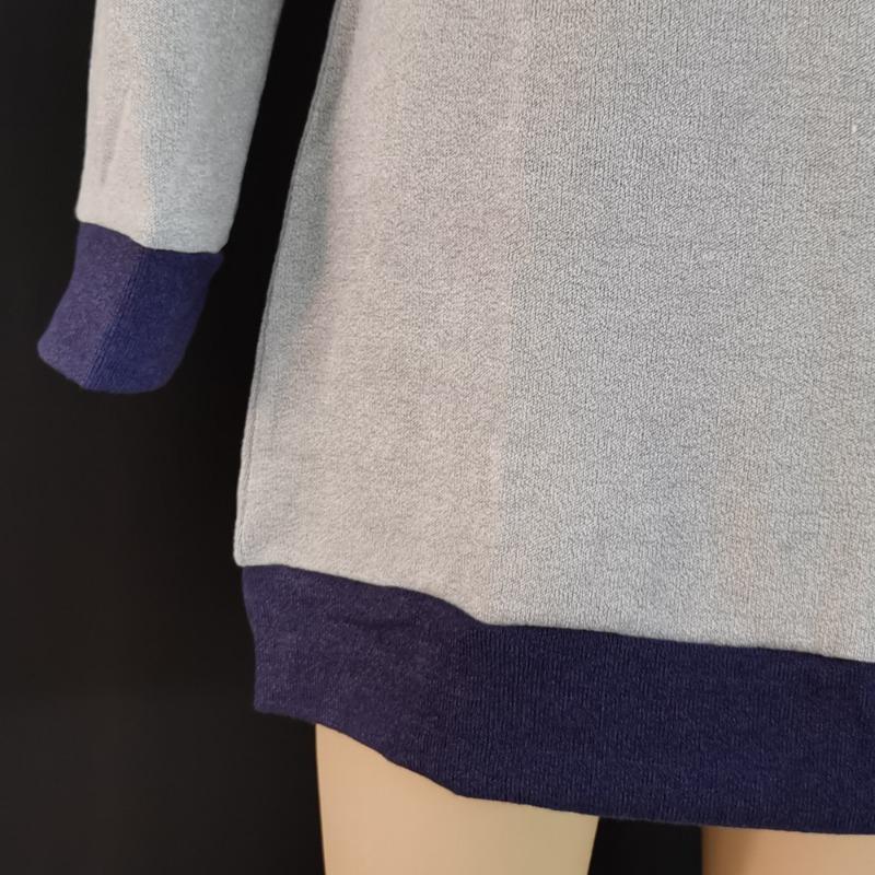 Color Blocked Fine Sweater Sweatshirt Women's Base Shirt Autumn Winter Round Neck Spliced Long Sleeved T-shirt