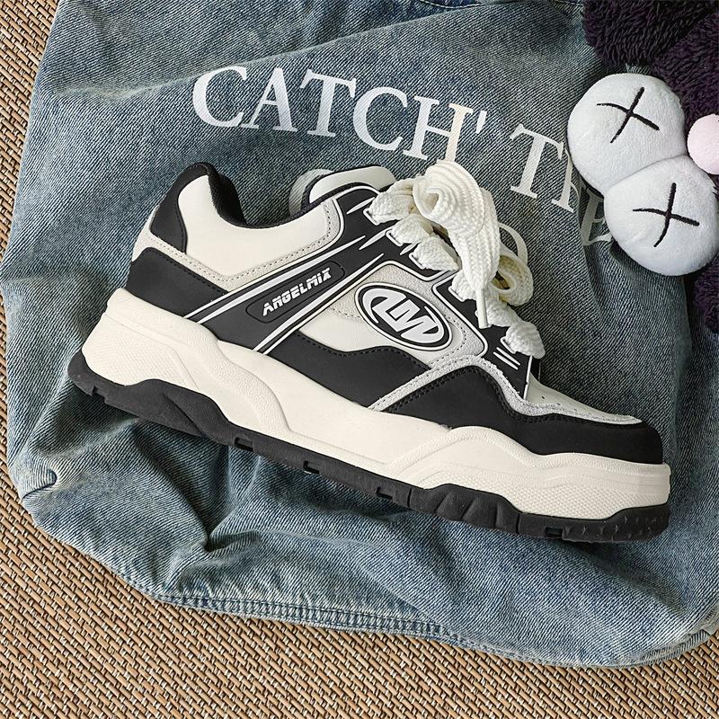 

2025 summer new niche original design black and white panda male height increase platform couple sports and leisure board shoes Female code 36 чёрный