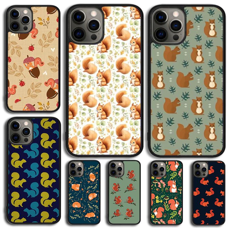 Cartoon Animal Squirrel Phone Case For iPhone 17 Air 15 16e 14 13 Pro Max Coque 12 11 Pro Max PLUS cover