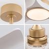 52-inch white-gold ceiling fan with light and remote control, memory function, quiet reversible DC motor, 3 ABS blades, for bedroom