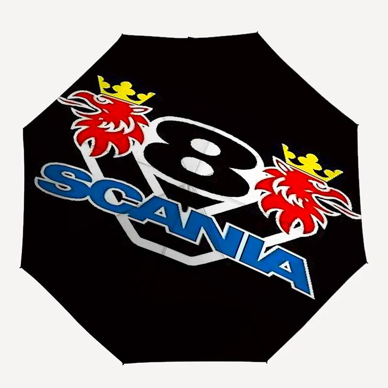 1pc Scania 8 Automatic Open Close Umbrella Windproof Canopy, Automatic Open Close Button10171