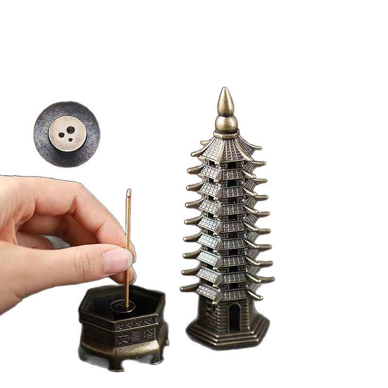 Wenchang Pagoda Incense Burner Incense Stick Household Tea Table Decoration Wire Incense Burner Antique Tea Ceremony Study Room