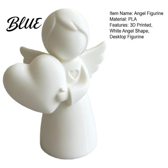 Small Angel Sculpture Mini Love Heart Figurine 3D Printed White Statue Modern Statue Decoration for Mother's Day Valentine's Christmas Gift