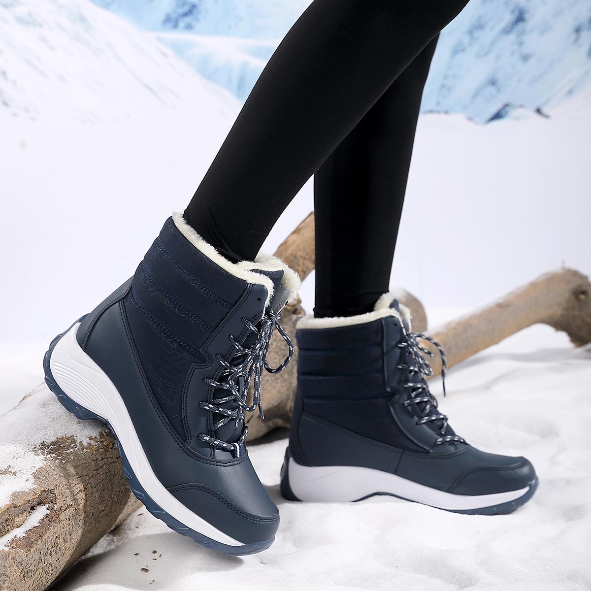 

Women s Hiking Boots Warm Cotton Shoes Outdoor Snow Boots Unisex Shoes Fast Delivery Winter Flat Bottomed Platform Men s Boots 39