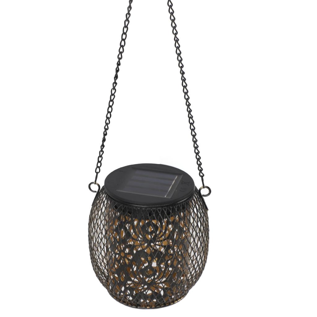 2pcs Outdoor Hanging Solar Lanterns IP65 Waterproof Solar Wrought Iron Lamp Decorative Garden
