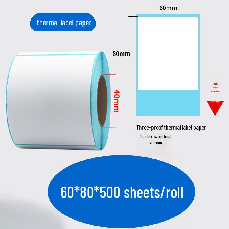 Durable Self-Adhesive Thermal Label Paper for Electronic Scales - Barcode Stickers (Sizes: 80x60, 50x40, 30)