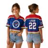 Women's Cropped Hockey Jersey Short Sleeve Top Mesh Fabric V Neck Athletic Style Casual Wear for Sports and Everyday Use