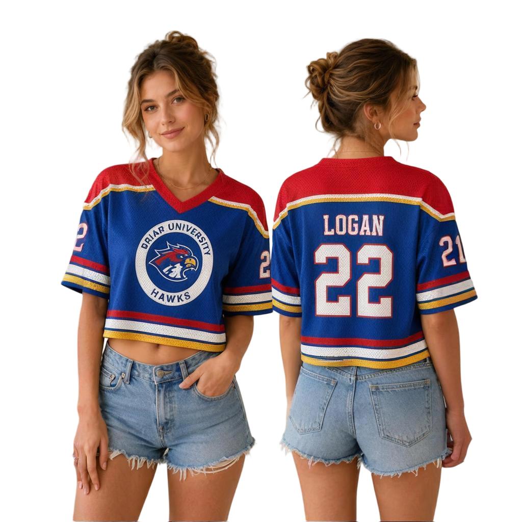 Women's Cropped Hockey Jersey Short Sleeve Top Mesh Fabric V Neck Athletic Style Casual Wear for Sports and Everyday Use