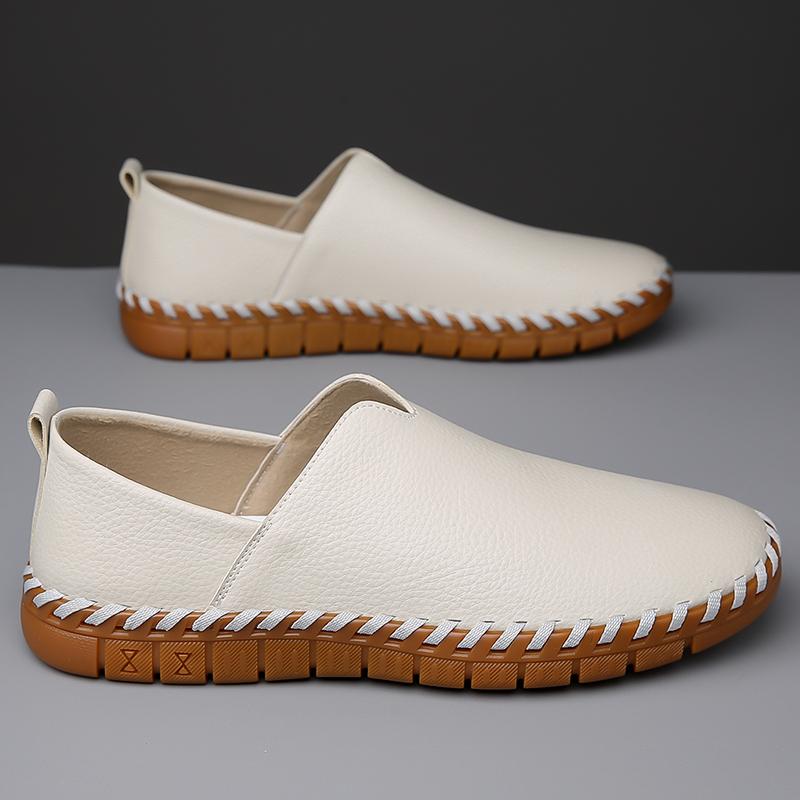 

Handmade Mens Loafers Leather Comfortable Soft Slip On Shoes Extra Sizes 46 47 48 38 білий