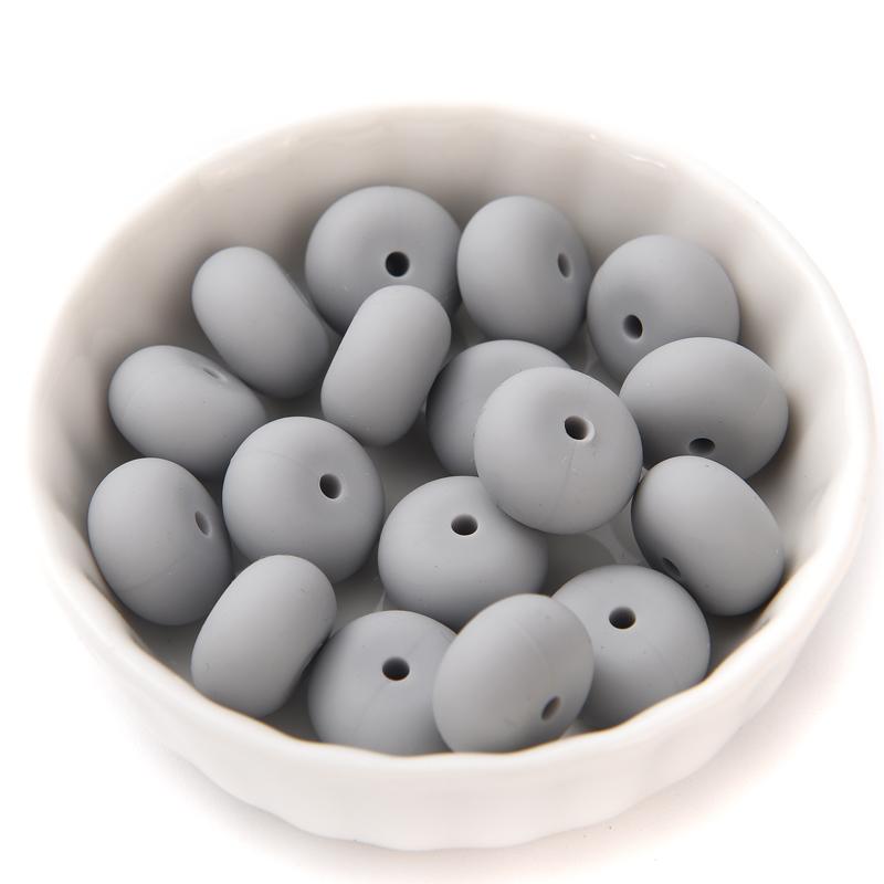 

14mm 50Pcs Mini Abacus Silicone Beads Food Grade Saucer Loose Beads for Baby Teether Necklace Pacifier Clip Jewelry Making