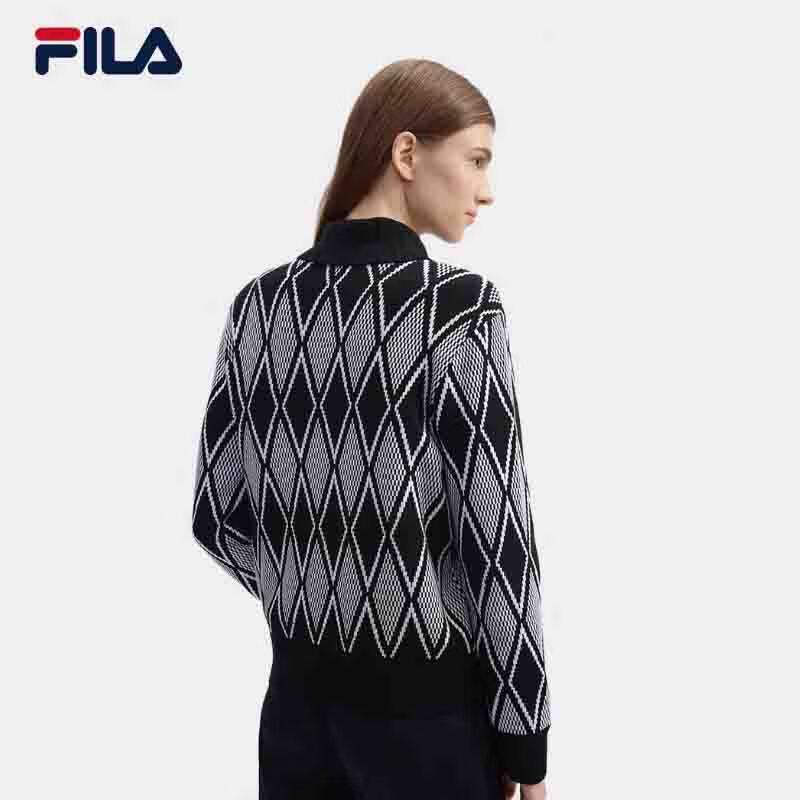 FILA Women's Knitted Lapel Cardigan Sweater