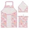Skater Apron Bib for Elementary School Students Meal Apron Triangle Sling Drawstring 3 Piece Set Unicorn KBEPS2-2