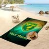 Norwich City Personalized Printed Beach Towel Soccer Logo Support Custom Name Text Absorbent Towel For Sport Travel Special Gift