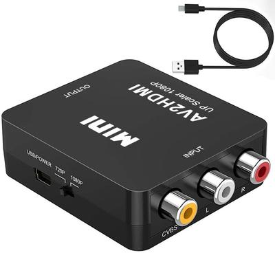 AV To HDMI RCA To HDMI Deear Analog Audio TV Charging Cable Black Converter, Converter, 1080P/720P Switchable, Conversion, Output, Converter,
