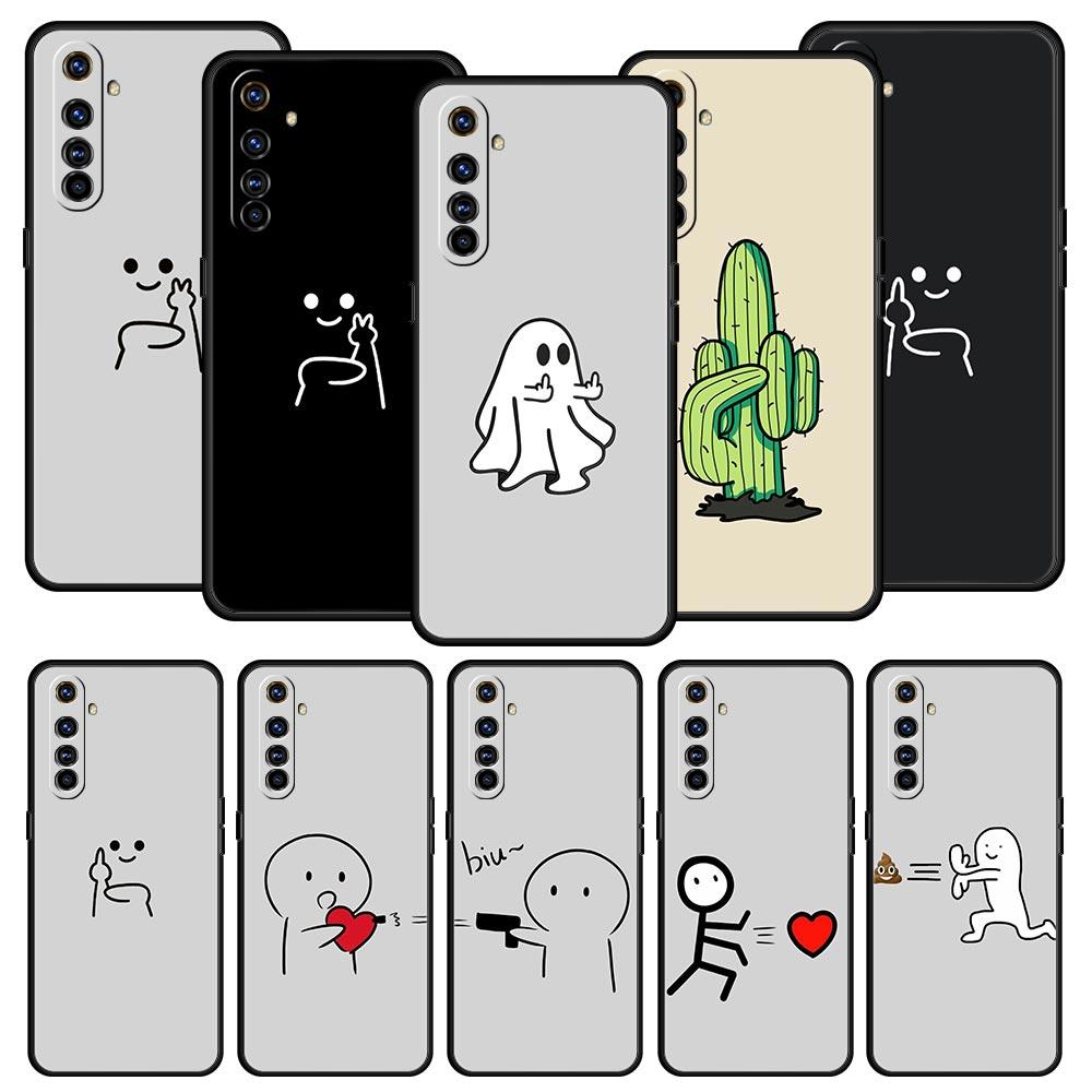 Cute Middle Finger Phone Case For Realme 16 15T 14 13 12 11 10 4G 9 8 5G Pro Plus C21 C25 C35 GT5 GT3 GT2 Neo 2 3 3T 5 Cover